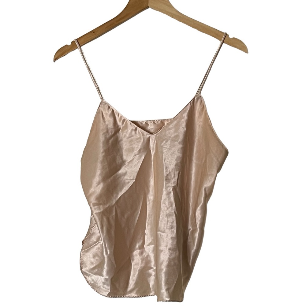 Sabrina | Vintage silky satin spaghetti strap tank top size large